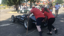 Team Pushing BRM At Chateau