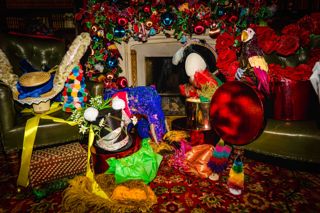 A Selection Of Hats On Display In The Mad Hatters Hat Shop