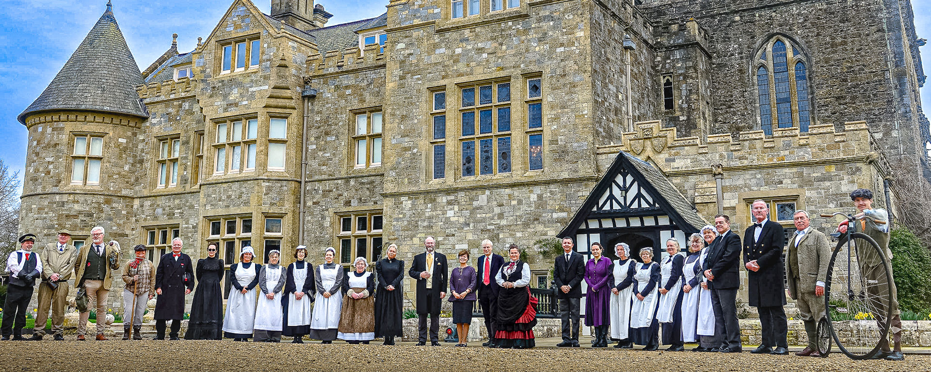 Palace House and Beaulieu Abbey, from Beaulieu