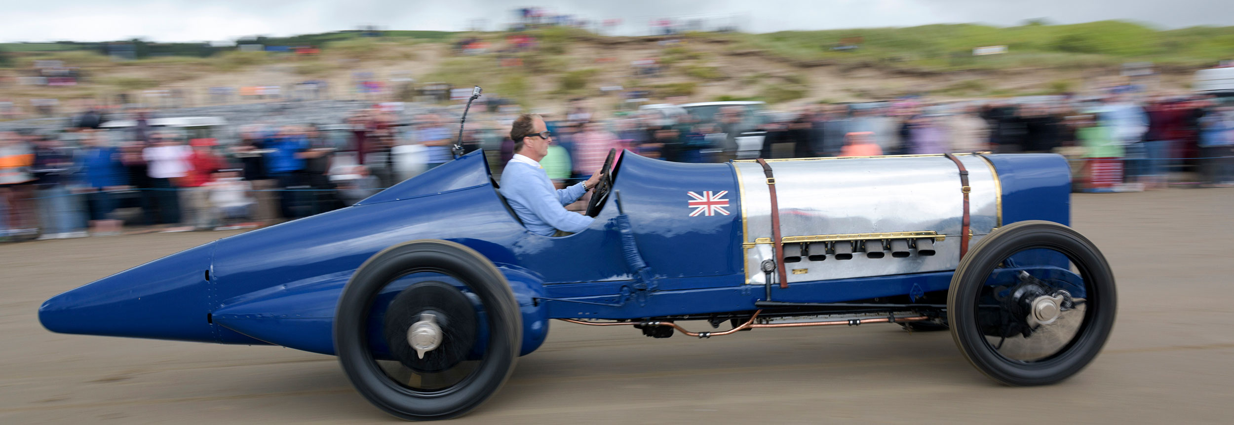Don Wales At The Wheel Of Sunbeam 350Hp At Pendine