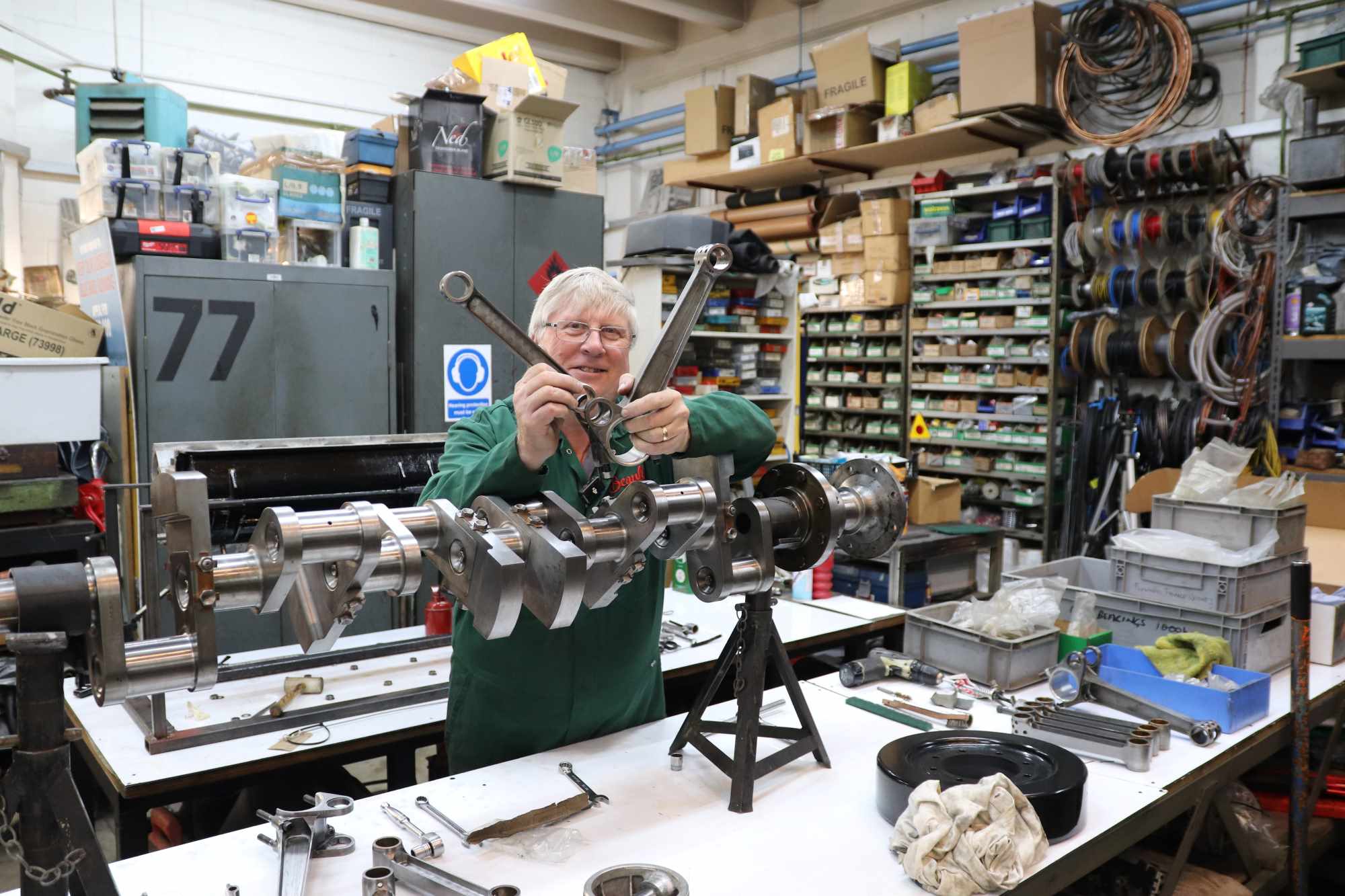Ian Stanfield Shows Sunbeams Con Rods Mechanism WEB