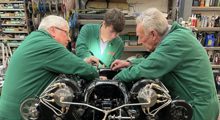 Senior Engineer Ian Stanfield Left Apprentice Aaron Burton And Volunteer