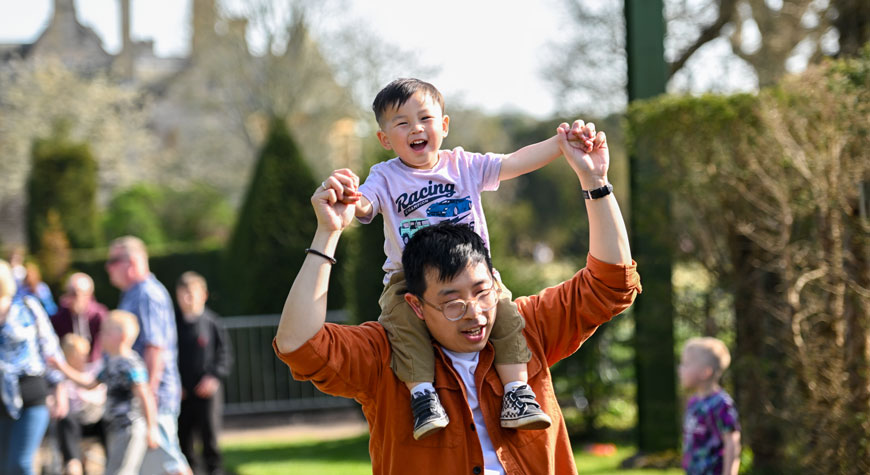 Family enjoying Beaulieu, New Forest