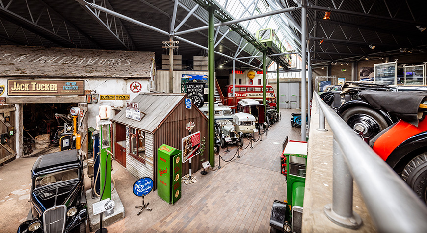 Explore Jack Tuckers garage in the National Motor Museum, Beaulieu
