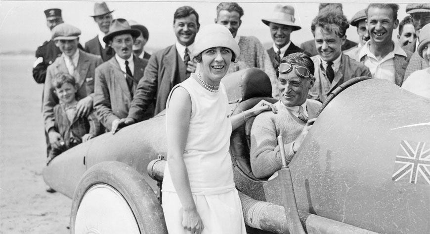 Sir Malcolm Campbell in Sunbeam 350hp with wife Dorothy