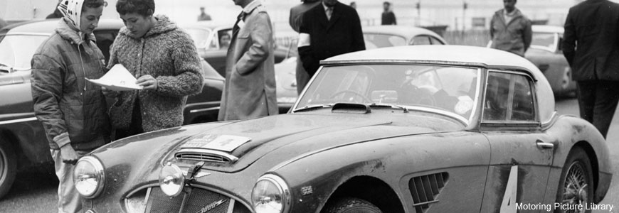 Pat Moss with Austin Healey 3000