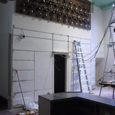 The shelving in the Victorian Kitchen Gift Shop cupboard is removed