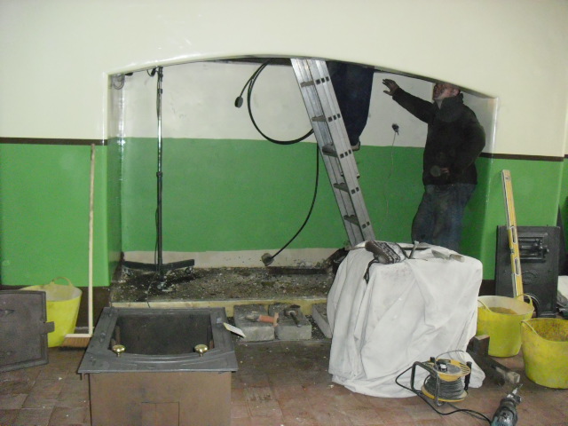 Victorian Kitchen Range being installed