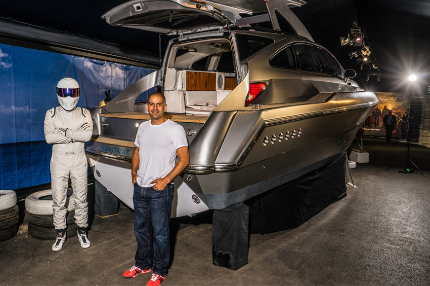 The Stig and Chris Harris with the Ssanyacht