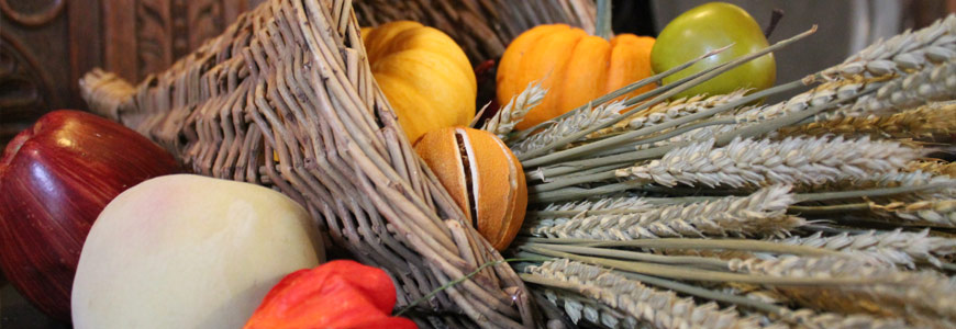 Harvest festival decorations in Palace House