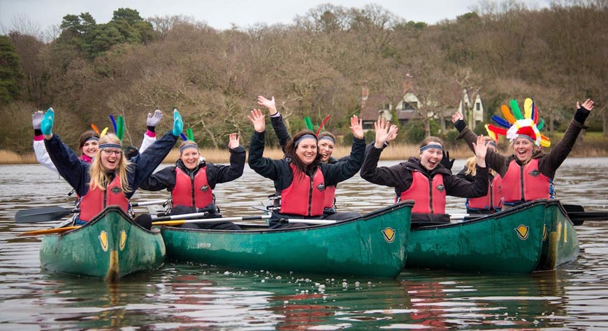 Canoeing team building with New Forest Activities