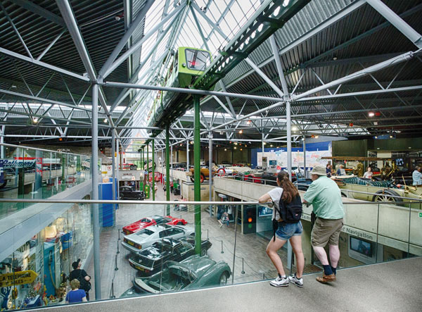 Monorail going through the National Motor Museum