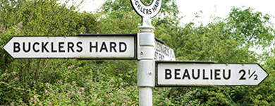 Beaulieu and Buckler's Hard signpost