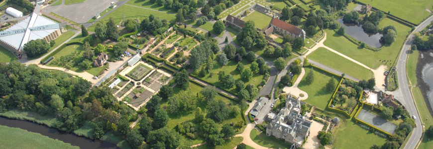 Aerial view of the Beaulieu visitor attraction