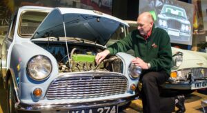 Looking under the bonnet in the National Motor Museum