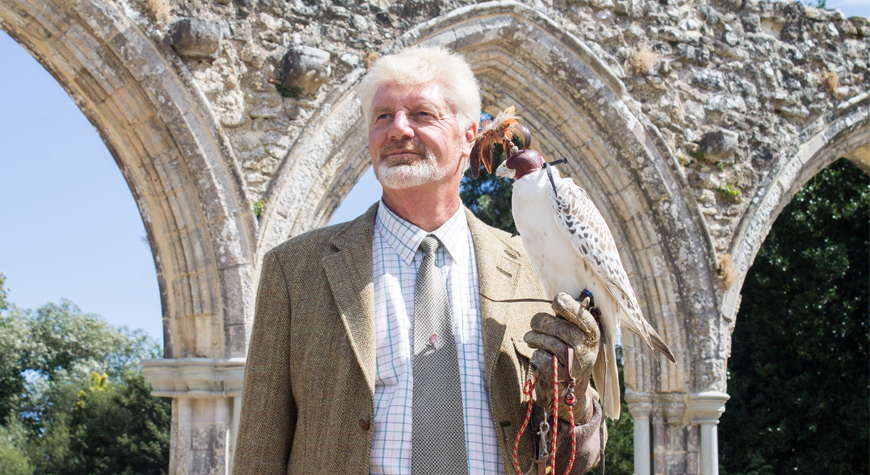 Beaulieu's resident falconer with one of his birds