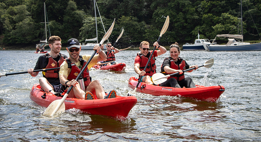 Corporate team building at Beaulieu. Kayaking