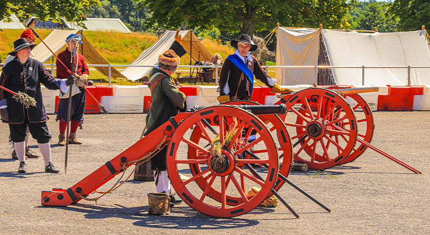 Cannon fire at Beaulieu Living History Event