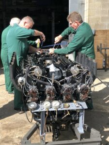 National Motor Museum engineers prepare Sunbeam 1000hp engine on test bed