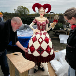 Masked Harlequin figure for A Palace House Christmas 