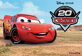 Disney and Pixar's Cars 20th anniversary display at Beaulieu