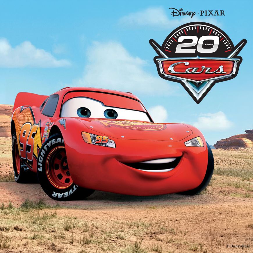 Disney and Pixar's Cars 20th anniversary display at Beaulieu