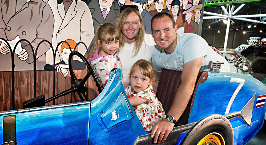 Family Photo Opportunity in the National Motor Museum