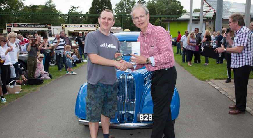 2015 Hot Rod and Custom Drive In Day Best In Show winner Neil Jewell with Commercial Director Stephen Munn