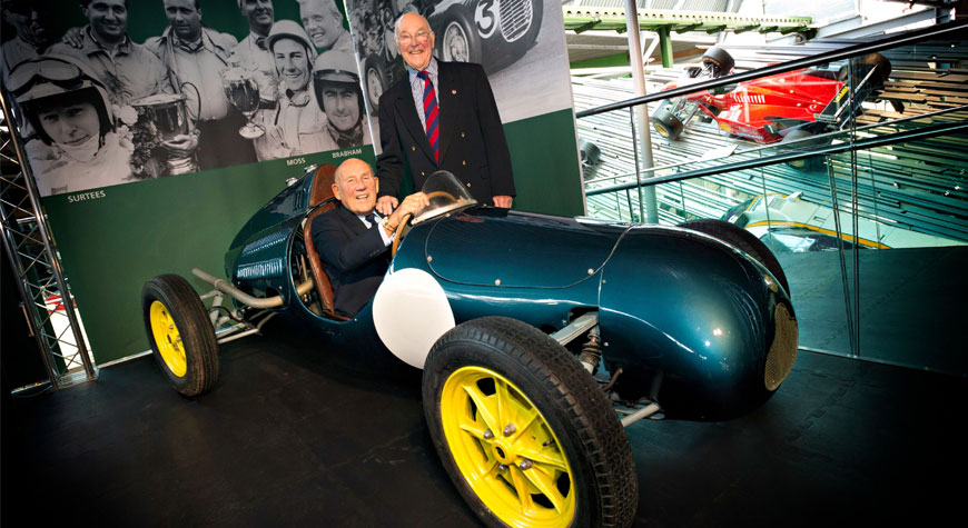 Sir Stirling Moss in the Cooper 500 with Murray Walker