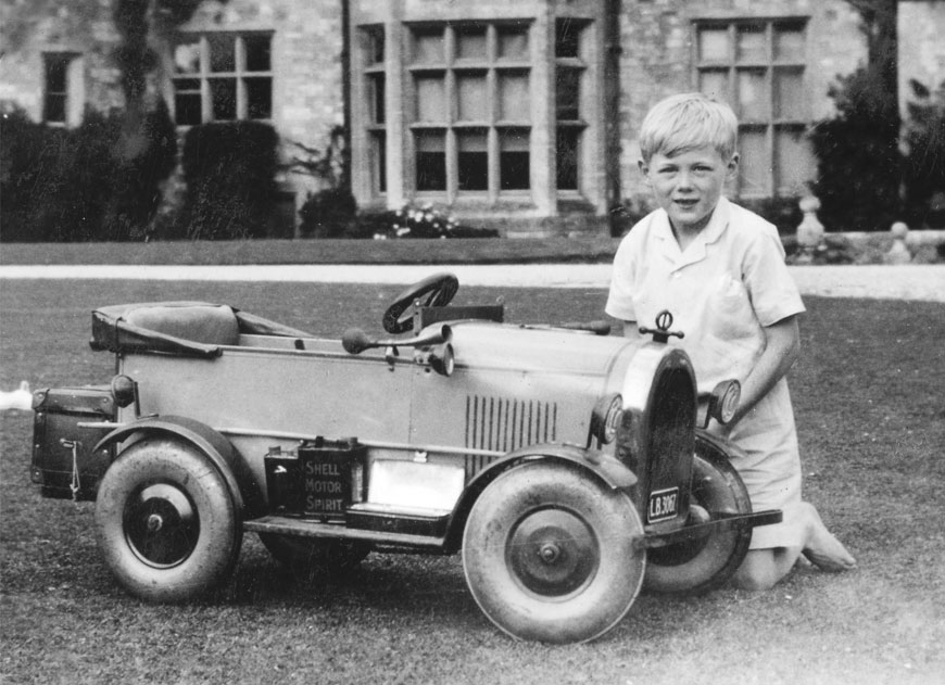 Edward Lord Montagu with pedal car