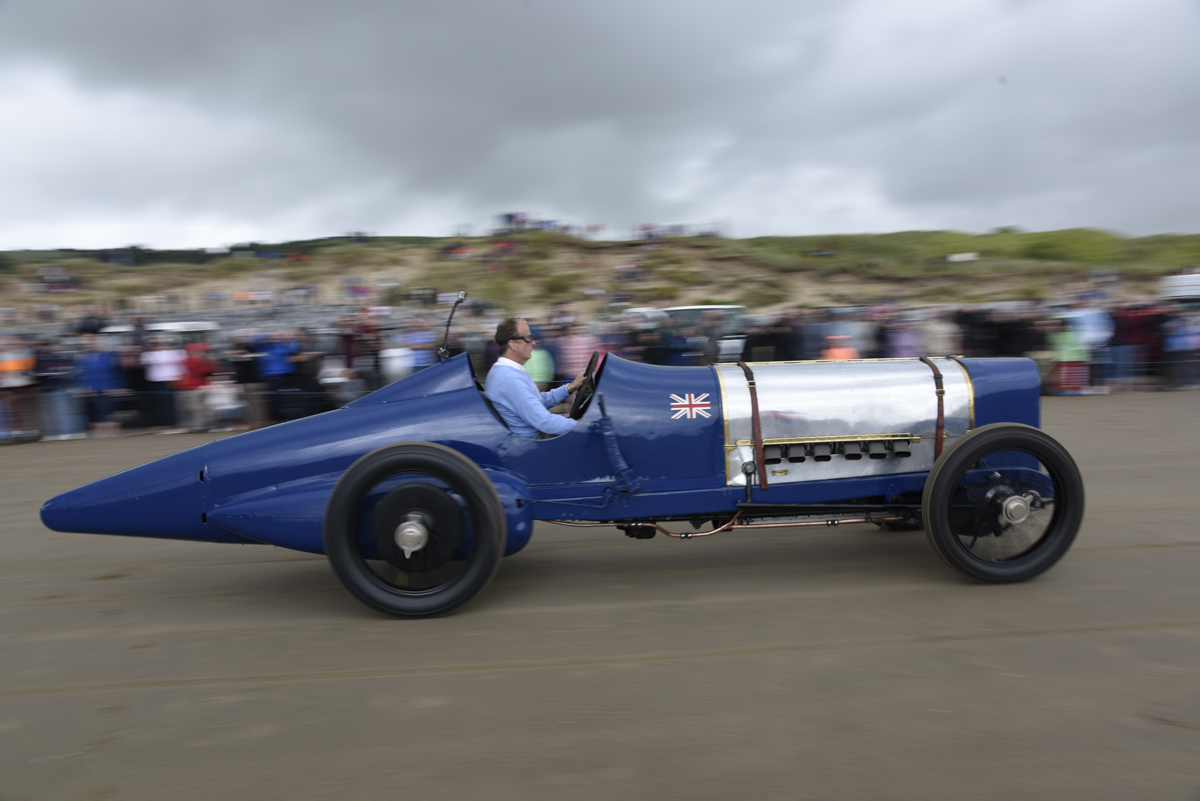 Don Wales at the wheel of 350hp Sunbeam at Pendine 2