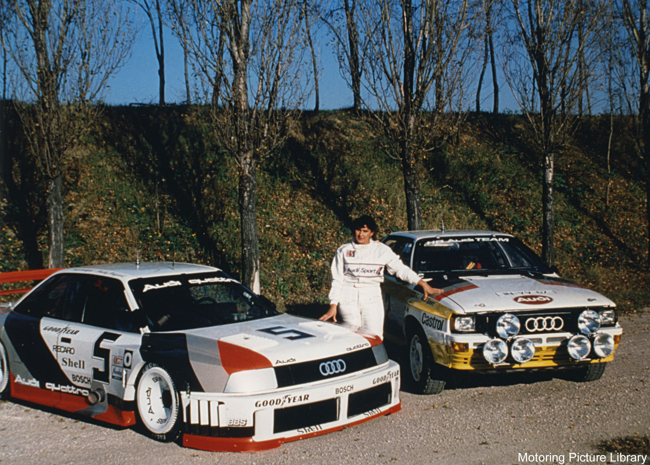 Michele Mouton with Audi Quattros