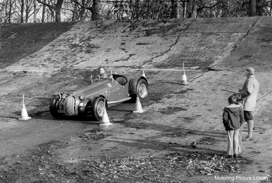 Murray Rainey at Brooklands with an Alfa Romeo in 1979