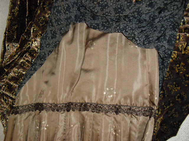 Embroidered details on Victorian dress