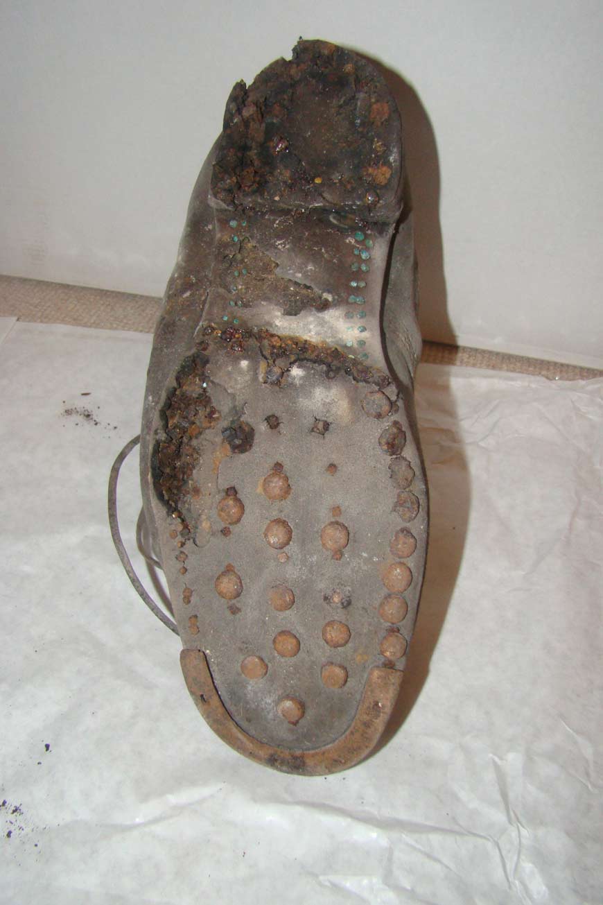 Boot found under the floorboards of a Beaulieu Estate property