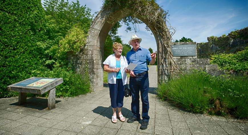 Visitors explore Beaulieu Abbey
