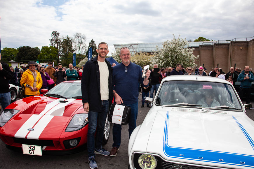 Ford's Pierre Bonnet and People's Choice Glyn Baker with his Escort Mk1